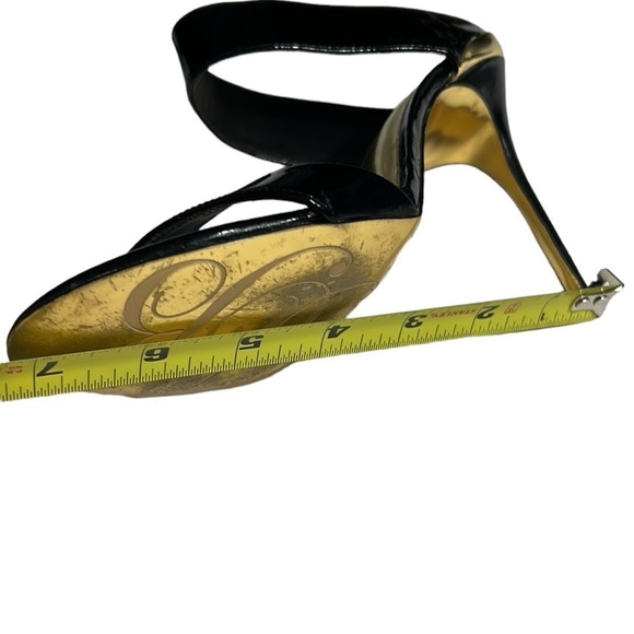 TED BAKER Chablise high shine  gloss black patent leather stiletto sandal mules - Picture 13 of 15